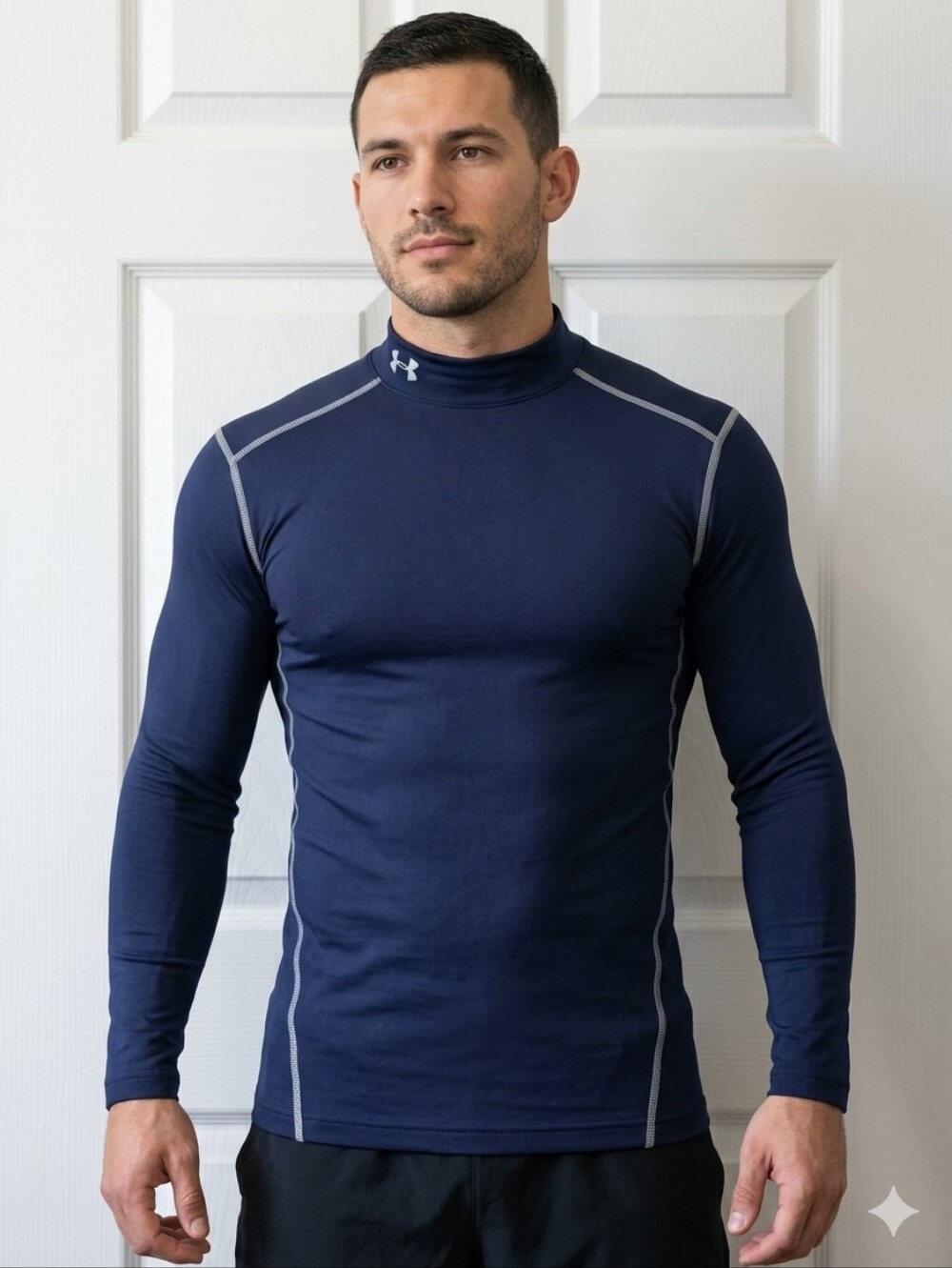 Under Armour ColdGear Athletic  Compression Mock Neck Long-Sleeve Navy Size M